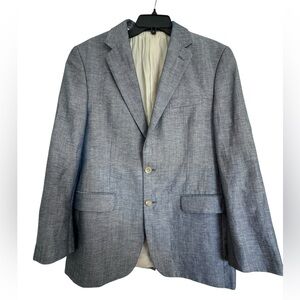 Ralph Lauren Made for Dillard's Herringbone Weave Blue Blazer Jacket Mens 44R